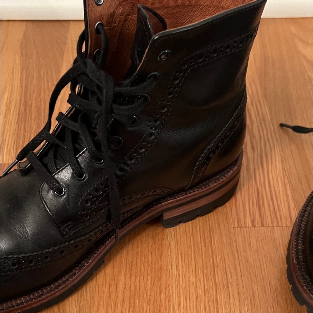 Frye Black Leather Boots 9.5 Men’s -Fits size 10.5/11 women - Picture 9 of 16